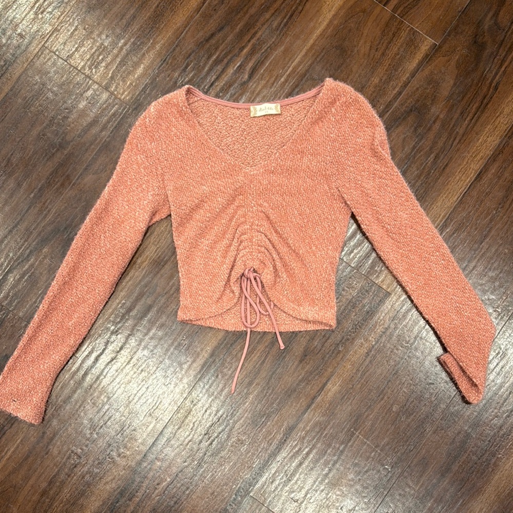 Altar’d StateWomen's Pink Ruched Knit Top
